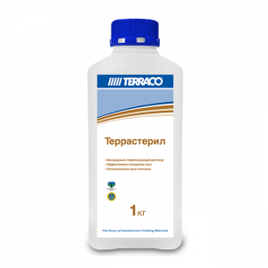 TERRACO TERRASTERIL раствор биоцидный, стерилизующий для очистки грибка и плесени (1кг)