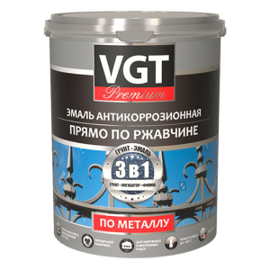VGT PREMIUM ВД-АК-1179 АНТИКОРРОЗИОННАЯ грунт-эмаль 3 в 1 по ржавчине, серая (10кг)