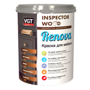 VGT краска для мебели и ламината полиуретановая, база A, супербелая (1кг)