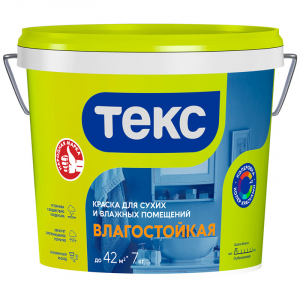 ТЕКС ВЛАГОСТОЙКАЯ краска для сухих и влажных помещений (Универсал) (7кг)
