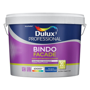 DULUX BINDO FACADE краска для фасадов и цоколей, защита от высолов, глубокоматовая, база BW (9л)