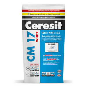Ceresit CM 17 White / Церезит высокоэластичный клей для керамогранита и камня