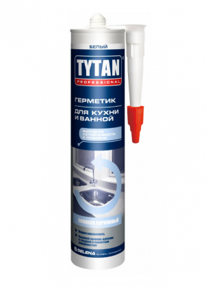 TYTAN PROFESSIONAL герметик силиконакриловый для кухни и ванной, белый (310мл)