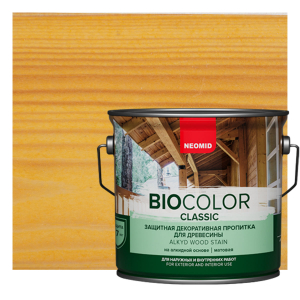 NEOMID BIO COLOR CLASSIC защитная декоративная пропитка на алкидной основе, сосна (2,7л)