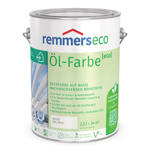 REMMERS OL-FARBE ECO краска на основе натурального масла для древесины, белая RAL 9016 (0,75л)