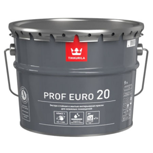 TIKKURILA PROF EURO 20 краска интерьерная для влажных помещений, полуматовая, база A (9л)