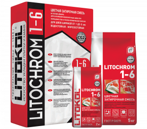 LITOKOL LITOCHROM 1-6 смесь затирочная для плитки по ГОСТ Р 58271, C.10 серый (2кг)