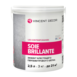 VINCENT DECOR SOIE BRILLIANTE декоративное перламутровое покрытие с эффектом шелка (2,5л)