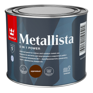 TIKKURILA METALLISTA краска по ржавчине 3 в 1, глянцевая, коричневый (0,4л)