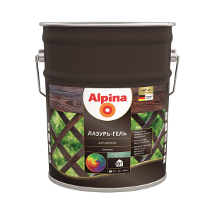 ALPINA лазурь-гель для дерева шелковисто-матовый, колеруемый (10л)