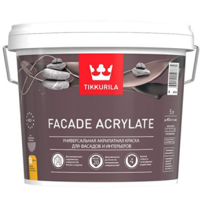 TIKKURILA FACADE ACRYLATE краска акрилатная, универсальная для фасадов и интерьеров, база C (5л)