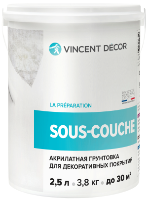 VINCENT DECOR SOUS COUCHE краска грунт укрывная для декоративных штукатурок (1л)