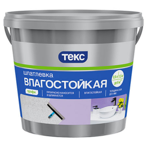 ТЕКС ПРОФИ ВЛАГОСТОЙКАЯ шпатлевка латексная, белый (0,9л)