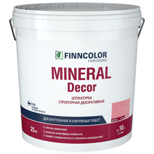 FINNCOLOR MINERAL DECOR штукатурка декоративная, структурная, шуба фракция 1,5 мм (25кг)