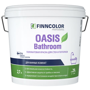 FINNCOLOR OASIS BATHROOM краска влагостойкая для влажных помещений полуматовая, база A (2,7л)
