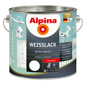 Alpina Weisslack / Альпина Вайслак эмаль белая, глянцевая