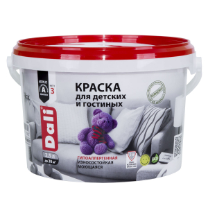 Dali / Дали краска для детских и гостиных акриловая моющаяся тиксотропная