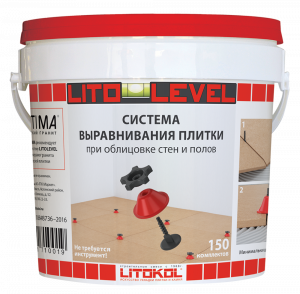 LITOKOL LITOLEVEL система для выравнивания плитки на полу и стенах, комплект ведро (150шт)