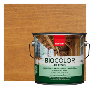 NEOMID BIO COLOR CLASSIC защитная декоративная пропитка на алкидной основе, орегон (2,7л)